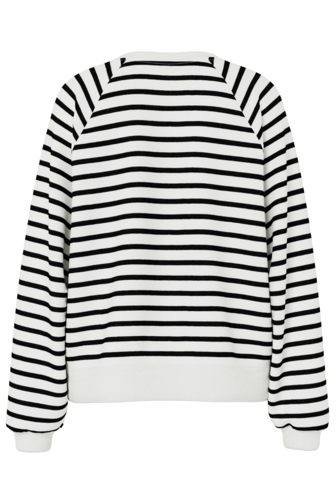 PCGRETA LS EMB UB SWEAT NOOS 17128390 CLOUD DANCER/BLACK